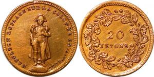 P1739 France Médaille Napoléon remplacé Colonne Juillet 20 Jeton 1833 SPL