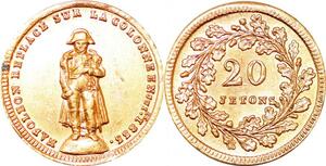 P1740 France Médaille Napoléon remplacé Colonne Juillet 20 Jeton 1833 SUP