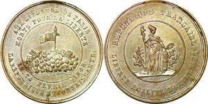 P1744 France Médaille Aux Citoyens de Paris Fevrier Baricades 1848 FDC->Faire offre