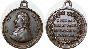 P1761 France Medal Martin de Bervanger Prêtre Sarrelouis Etablissement St Nicolas SUP