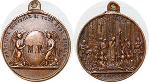 P1769 France Médaille 1ère Communion Précieux Souvenir si vous êtes fidèle