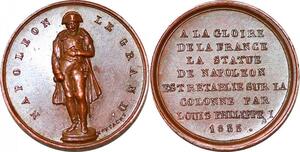 P1783 France Médaille Napoléon Le Grand Montagny Gloire Statut 1833 SPL ->Faire offre