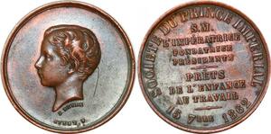 P1790 France Médaille Louis Napoléon Société Prince Impérial 1862 Peyre Stern