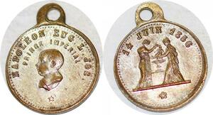 P1796 France Médaille Baptèm Napoléon Eugénie Prince Impérial 14 Juin 1856 SUP