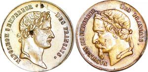 P1797 France Médaille Louis Napoléon Empereur & Napoléon III ->Faire offre