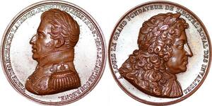 P1872 France Médaille royale Louis le Grand Hotel Invalides Charles X 1824 SPL