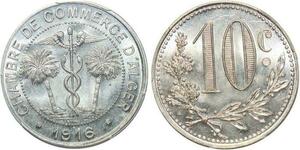 P1890 Algeria Colonies 10 Centimes Commerce Alger 1916 PCGS MS65