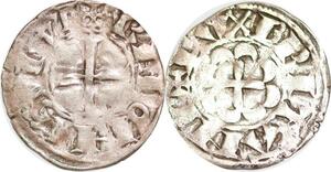 P1945 France Denier Bretagne Duché Anonymes Rennes 1186-1250 Argent ->F offre