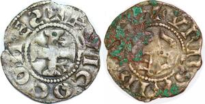 P1948 France Denier Anjou Foulques V et Geoffroi IV Angers Fvlco Comes 1089 1143 -> F offre