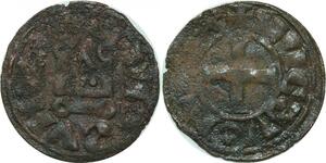 P1949 Rare France Denier Faux d'époque Châtel Tournois Tvronvs Civi  + Civi leg inversée