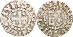 P1953 Rare France Denier Herbert I 1014 1032 Éveille-Chien  Signvm Dei Vivi Argent