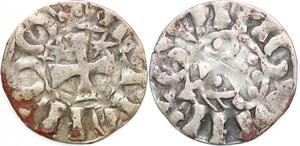 P1957 France Denier Bretagne Comté de Penthièvre Etienne I 975 1038 Guingamp Argent ->F offre