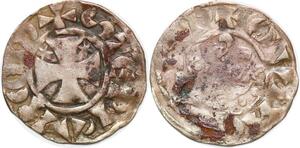 P1958 France Denier Bretagne Comté de Penthièvre Etienne I 975 1038 Guingamp Argent ->F offre