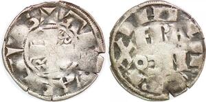 P1967 France Denier Philippe VI Valois Parisis Fra OCN 1293 1350