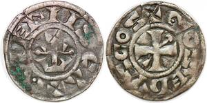 P1973 France Berri Comté de Gien Geoffroi II de Donzy 1120 1180 Denier Giemis Ca