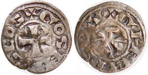 P1975 France Berri Comté de Gien Geoffroi II de Donzy 1120 1180 Denier Giemis Ca