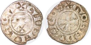 P1990 France Denier Berri Comté de Gien Geoffroi II Sire de Donzy Gosedvs Cos 1089 1143 Argent