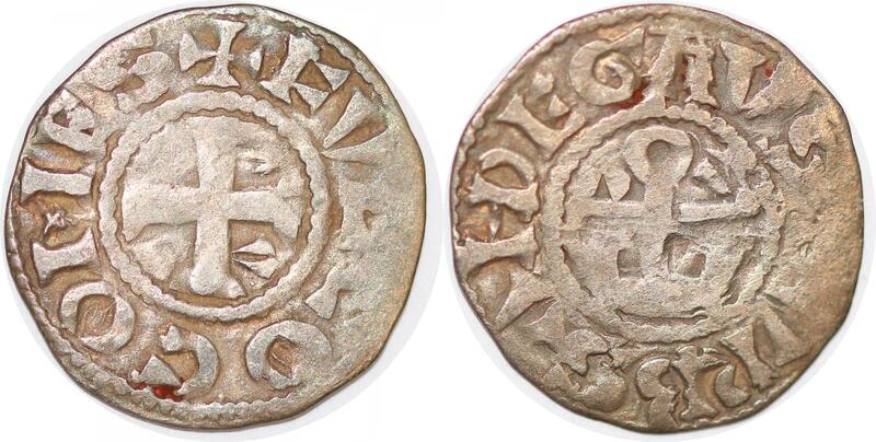 Denier Ancien Anjou Angers - FVLCO COMES / VRBS ANDEGAVS, époque Louis XIII à Louis XVI