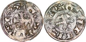 P1999 France Denier Berri Comté de Gien Geoffroi II Sire de Donzy Gosedvs Cos 1158 1186 Argent