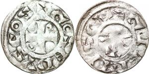 P2000 France Denier Berri Comté de Gien Geoffroi II Sire de Donzy Gosedvs Cos 1158 1186 Argent