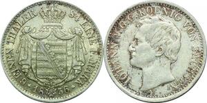 P5981 Germany Saxony Albertine 1/6 Thaler Johann 1856 F Silver AU