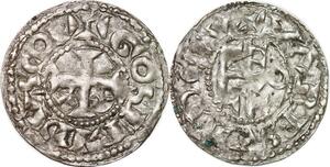 P2001 Rare France Denier Comté d'Anjou Geoffroi II 1040-1060 Gosfridvs ->Faire offre