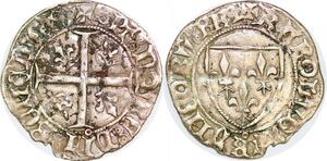 P2014 Rare Blanc Guenar Charles VI 4e émission La Rochelle Argent ->Faire offre