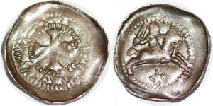 P2035 France Seigneurie de Neufchâteau Denier Thiébaut de Lorraine 1263 1312 argent ->F offre