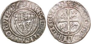 P2052 France Blanc Fuénar Charles VI Tours 1368 1422 Argent ->Faire offre