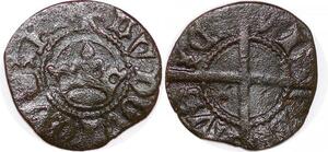 P2059 Rare France Obole Tournois Couronne R2 Louis XI 2e type lis initiaux 1214 1270 ->M offer