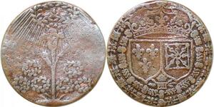 P2062 Rare France Jeton 3 Couronnes Louis XIII Armes Navarres 1601 1643 ->Faire offre