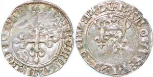 P2063 Rare France Le Dauphin Florette Charles VI 4e émission Angers 1368 1422 Argent ->M offer