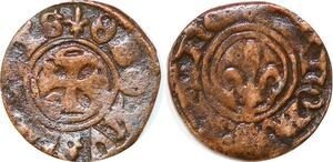 P2071 Rare France Obole Tournois Charles  VI tournois 1re émission 1385 ->Faire offre