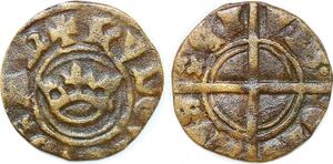 P2076 Rare R2 France Obole Tournois Couronne Louis XI 2e type Lis initiaux 1214 1270 ->M offer