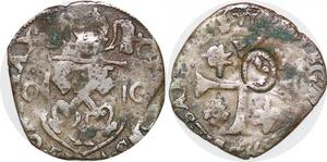 P2105 Inedit France Comtat Venaissin Douzain Clément VIII Quinzain contremarque 1595