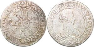 P2113 Rare France Franc Henri II Seigneurie du Béarn 1582 Pau Argent Silver ->M offer