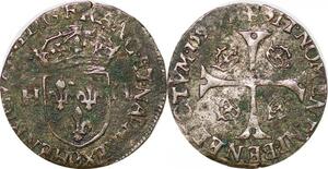 P2123 France Douzain aux 2 H Couronnées Henri IV 3e type 1599 O non pointé Maringues