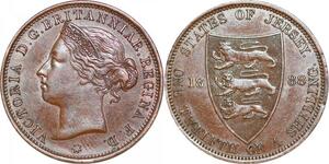 P2141 Jersey 1/12 Shilling Victoria 1888 XF+ ->Make offer