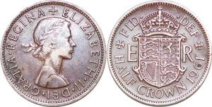 P2145 United Kingdom 1/2 Crown Elizabeth II 1961 ->Make offer