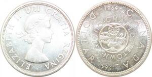 P2151 Canada Dollar Elizabeth II Confederation 1964 Silver UNC