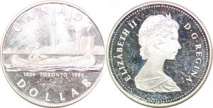 P2162 Canada Dollar Elizabeth II Toronto 1984 Silver UNC ->Make offer