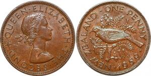 P2171 New Zealand Penny Elizabeth II 1959 AU - >Make offer