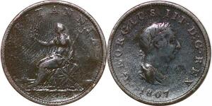 P2174 United Kingdom 1/2 Penny George III 1807 Soho ->Make offer