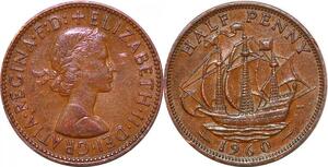 P2179 United kingdom Half Penny Elizabeth II 1960 - >Make offer