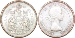 P2183 Canada 50 Cents Elizabeth II 1962 Silver AU ->Make offer