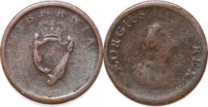 P2187 Ireland Hibernia Half Penny George III 1738 1820 ->Make offer