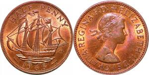 P2191 United Kingdom 1/2 Penny Elizabeth II 1965 UNC ->Make offer