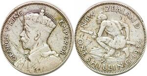 P2195 New Zealand Shilling George V 1934 - >Make offer