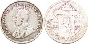 P2288 Cyprus 1/2 Piastres George V 1921 Silver ->Make offer
