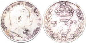 P2294 Great Britain 3 Pence Edward VII 1909 Silver ->Make offer